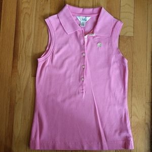 Lilly Pulitzer pink sleeveless polo